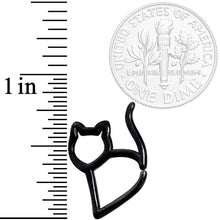 16G Black One Cool Kitty Cat Closure Ring