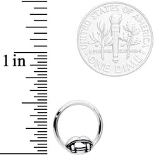 16G 3/8 Halloween Vampires Kiss Fangs Hinged Segment Ring