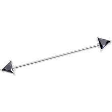 16G Black Clear Gem Love Triangles Industrial Barbell Bonus Pack Set