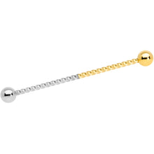14G Gold Tone Steel Two Tone Twisted Industrial Barbell 38mm