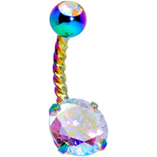 Aurora Gem Rainbow Totally Twisted Belly Ring Set of 2