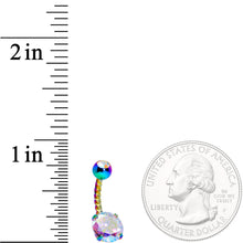 Aurora Gem Rainbow Totally Twisted Belly Ring Set of 2