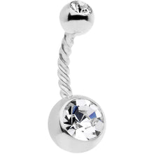 Clear Gem Totally Twisted Belly Ring Set of 2