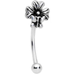 16G 3/8 Perching Butterfly Clover Curved Eyebrow Ring