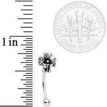 16G 3/8 Perching Butterfly Clover Curved Eyebrow Ring