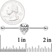 14G Clear CZ Gem Openwork Alien Industrial Barbell 38mm