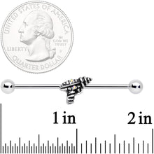 14G Aurora Gem Mystery Ray Gun Industrial Barbell 38mm