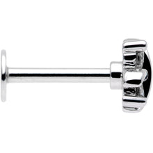 16G 5/16 Clear CZ Gem Stylized Square Labret Monroe Tragus