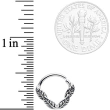 16G 3/8 Ring of Feathers Closure Ring