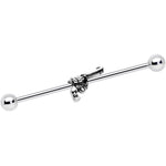 14G Clear Gem Under the Gun Industrial Barbell 38mm