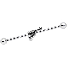 14G Clear Gem Under the Gun Industrial Barbell 38mm