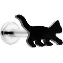 16G 5/16 Black Cat Internally Threaded Labret Tragus