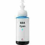 US Remanufactured for Epson 664 (T664220-S) 70ml Cyan High Yield Ink Bottle Made in the USA, T664220-S
