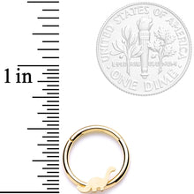16G 3/8 Gold Tone Tiny Dinosaur Hinged Segment Ring