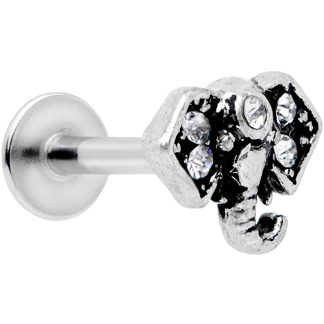 16G 5/16 Clear Gem Regal Elephant Labret Monroe Tragus