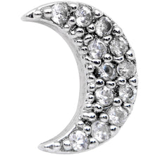 16G 5/16 Clear CZ Gem Crescent Moon Labret Monroe Tragus