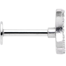 16G 5/16 Clear CZ Gem Crescent Moon Labret Monroe Tragus