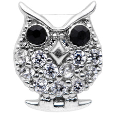 16G 5/16 Clear Black CZ Gem Round Owl Labret Monroe Tragus