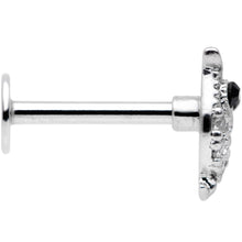 16G 5/16 Clear Black CZ Gem Round Owl Labret Monroe Tragus
