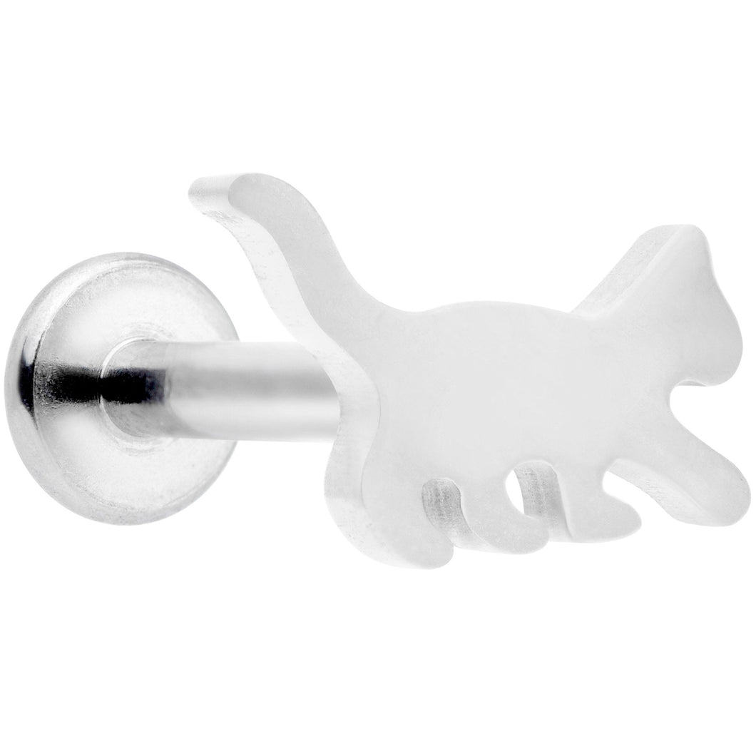16G 5/16 Cat Internally Threaded Labret Tragus