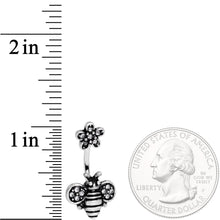 Clear Gem Bumble Bee Blossom Flower Double Mount Belly Ring