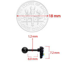 16G 1/4 Aurora Gem Black Busy Bee Cartilage Tragus Earring