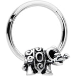 16G 3/8 Festive Elephant Hinged Segment Ring