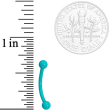 16G 3/8 Teal Acrylic Curved Eyebrow Ring