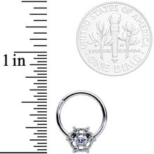 16G 3/8 Clear Gem Web of Glamour Hinged Segment Ring