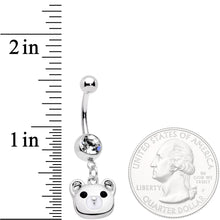 Clear Gem Buddy Bear Dangle Belly Ring