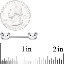 14G 9/16 Sweet Teddy Bear Barbell Nipple Ring Set