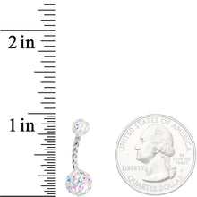 Aurora Gem Disco Ball Twisted Belly Ring Set of 3