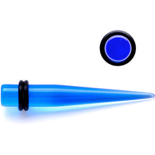 Blue Acrylic Straight Taper Set Available in Sizes  14G to 00G