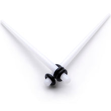 White Acrylic Straight Taper Set Available in Sizes  14G to 00G