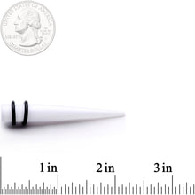 White Acrylic Straight Taper Set Available in Sizes  14G to 00G