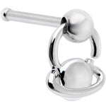 20G 1/4 Ring of Saturn Dangle Nose Bone