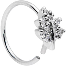 20G 5/16 Clear CZ Gem Maple Leaf Nose Hoop