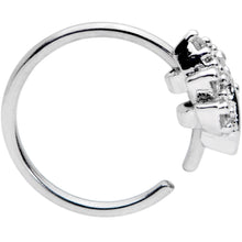 20G 5/16 Clear CZ Gem Maple Leaf Nose Hoop