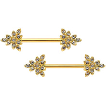 14G 9/16 Clear CZ Gem Elegant Triangle Nipple Ring Set
