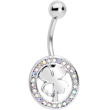 Aurora Gem Variety St Patricks Day Shamrock Belly Ring Set of 4