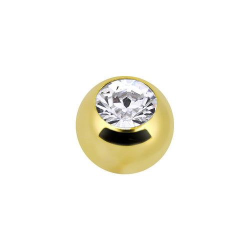 Solid 14K Yellow Gold Cubic Zirconia Replacement Ball 4.5mm - 14G