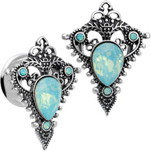 Green Gem Fleur De Lis Double Flare Plug Set Sizes 6mm to 16mm