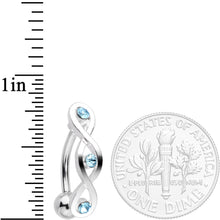 Aqua Gem Fashionably Twisted Reversible Belly Ring