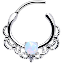 16G 3/8 White Faux Opal Life of the Party Septum Clicker