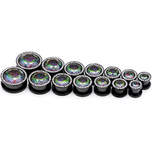 Vitrail Clear CZ Gem Black Hypnotic Screw Fit Plug Set