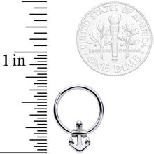 16G 3/8 Nautical Anchor Hinged Segment Ring