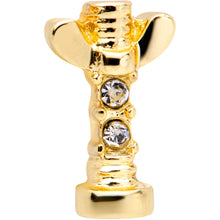 16G 1/4 Clear CZ Gem Gold Tone Wing Nut Cartilage Tragus Earring