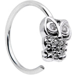 20G 5/16 Clear CZ Gem All About Owl Nose Hoop