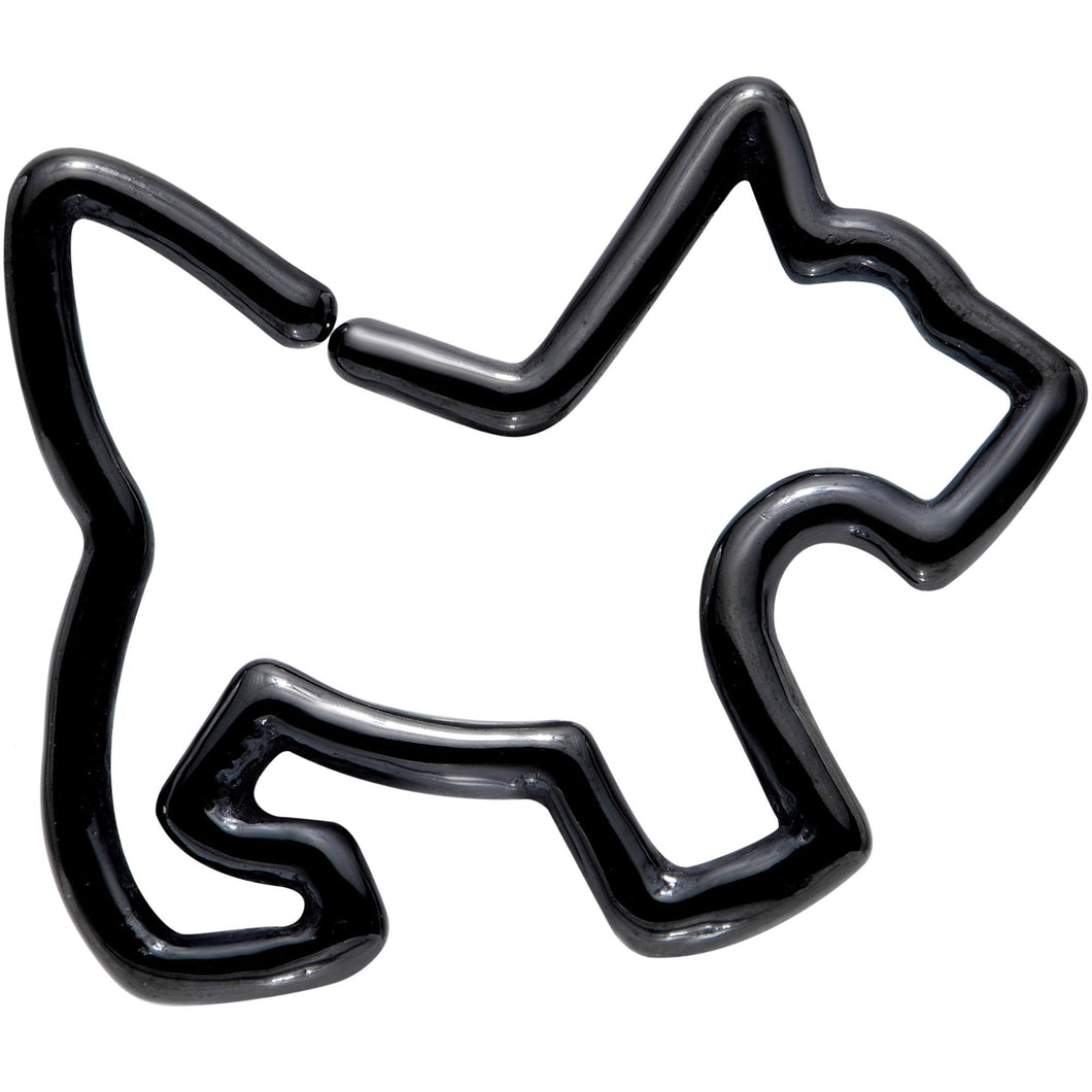 16G 5/16 Black PVD Sweet Scotty Dog Closure Ring