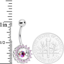 Pink Gem Elegant Dance Crown Belly Ring